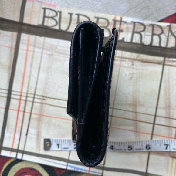BURBERRY NOVA CHECK Bifold Wallet w/front pouchPVC/Black Patent🔥Italy🇮🇹🔥EUC! - Picture 8 of 17